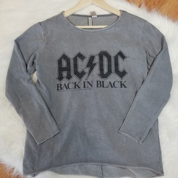 H M Tops Hm Divided Acdc Raw Hem Distressed Sweatshirt Poshmark